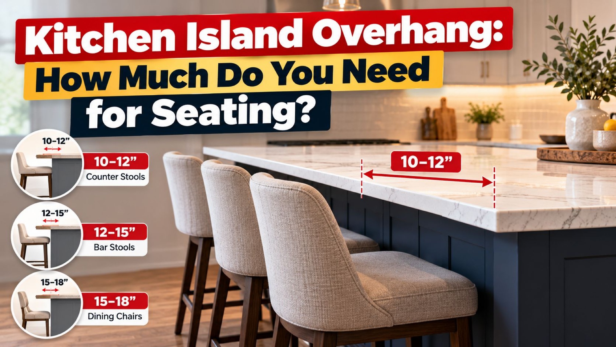 Kitchen Island Overhang: How Much Do You Need for Seating?