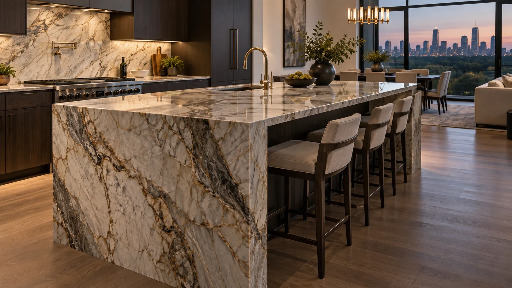 Waterfall Countertop Islands: Cost, Materials and Design